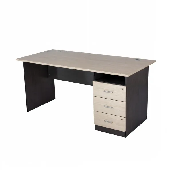Bureau avec caisson Erable